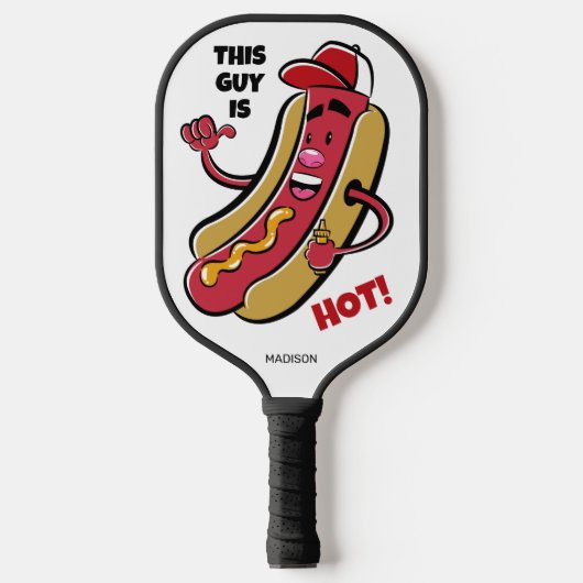 Aangepaste naam & tekst Hot Dog Pickleball Paddle (Voorkant)