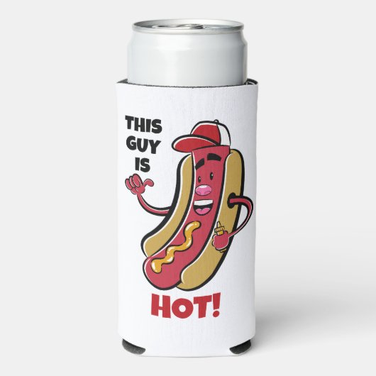 Aangepaste naam & tekst Hot Dog Seltzer Blikjeskoeler (Seltzer Achterkant)