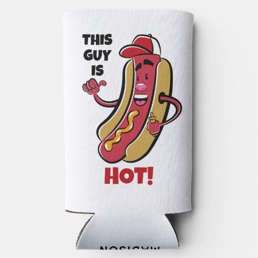 Aangepaste naam & tekst Hot Dog Seltzer Blikjeskoeler (Achterkant)