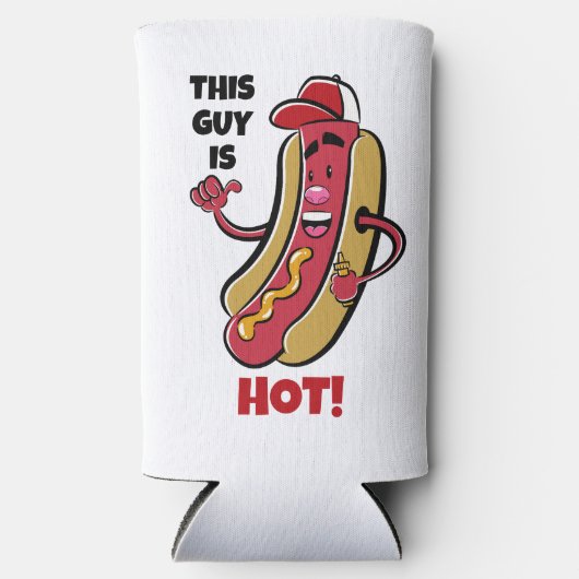 Aangepaste naam & tekst Hot Dog Seltzer Blikjeskoeler (Voorkant)