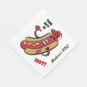 Aangepaste naam & tekst Hot Dog Servet (Hoek)