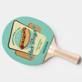Aangepaste naam & tekst Hot Dog Tafeltennisbatje (Zijkant)
