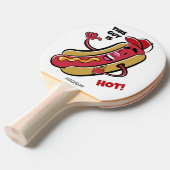 Aangepaste naam & tekst Hot Dog Tafeltennisbatje (Voorkant Gekanteld)