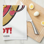 Aangepaste naam & tekst Hot Dog Theedoek (Quarter Fold)