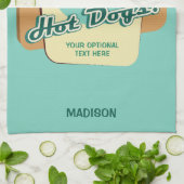 Aangepaste naam & tekst Hot Dog Theedoek (Gevouwen)