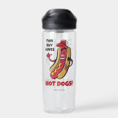 Aangepaste naam & tekst Hot Dog Waterfles (Achterkant)