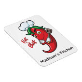 Aangepaste naam & tekst Hot Pepper Chef Magneet (Rechterzijde)