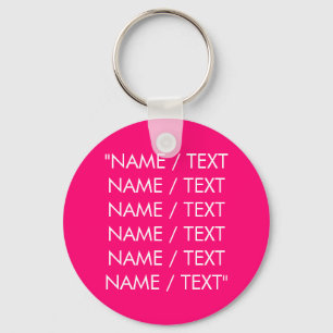 Aangepaste naam tekst hot-roze fuchsia minimalist sleutelhanger