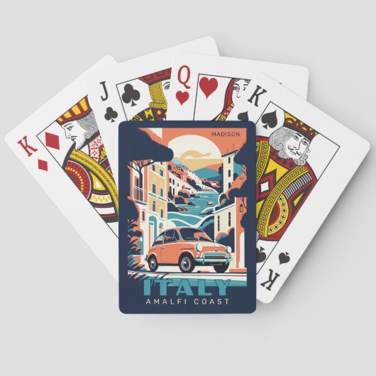 Aangepaste naam & tekst Italië Pokerkaarten (Achterkant)