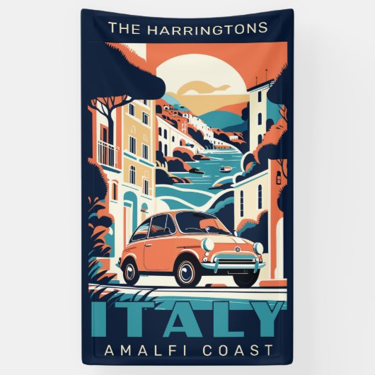 Aangepaste naam & tekst Italië Spandoek (Verticaal)