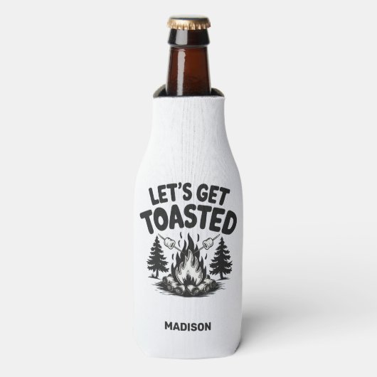 Aangepaste naam & tekst kamperen flesjeskoeler (Fles Voorkant)