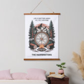 Aangepaste naam & tekst kamperen hangend wandkleed (Slaapkamer)