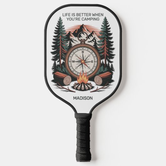 Aangepaste naam & tekst kamperen pickleball paddle (Voorkant)