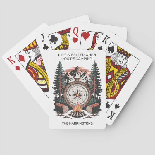 Aangepaste naam & tekst kamperen pokerkaarten (Achterkant)