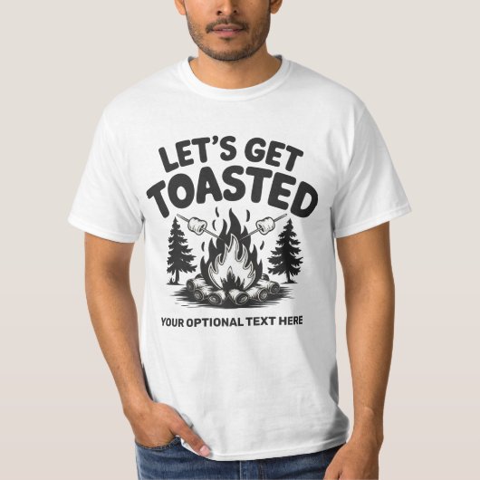 Aangepaste naam & tekst kamperen t-shirt (Voorkant)