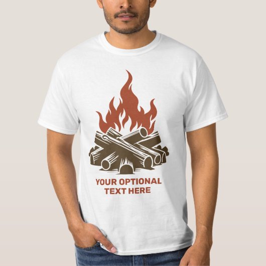 Aangepaste naam & tekst kamperen t-shirt (Voorkant)