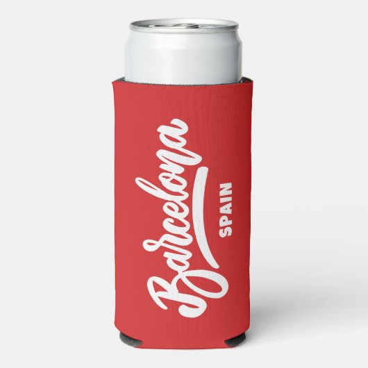 Aangepaste naam, tekst & kleur Barcelona Seltzer Blikjeskoeler (Seltzer Achterkant)