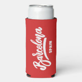 Aangepaste naam, tekst & kleur Barcelona Seltzer Blikjeskoeler (Seltzer Voorkant)