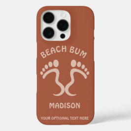 Aangepaste naam, tekst & kleur Beach Bum iPhone 16 Pro Hoesje
