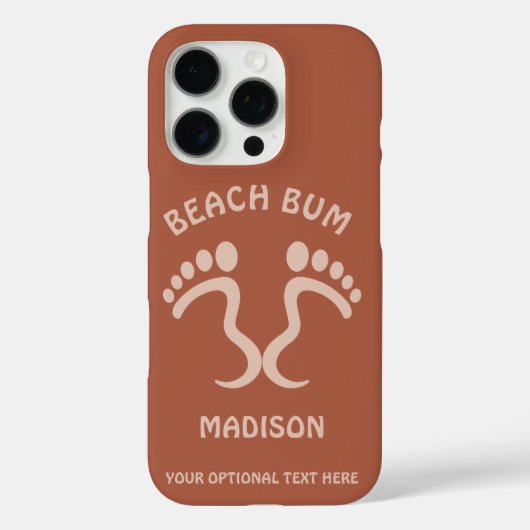 Aangepaste naam, tekst & kleur Beach Bum Case-Mate iPhone Case (Achterkant)