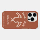 Aangepaste naam, tekst & kleur Beach Bum Case-Mate iPhone Case (Achterkant (horizontaal))
