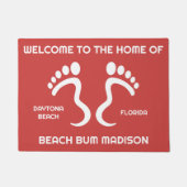 Aangepaste naam, tekst & kleur Beach Bum Deurmat (Voorkant)