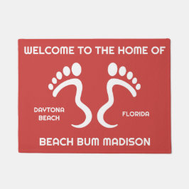 Aangepaste naam, tekst & kleur Beach Bum Deurmat