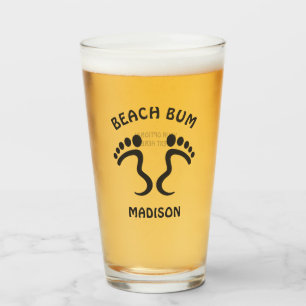 Aangepaste naam, tekst & kleur Beach Bum Glas