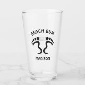 Aangepaste naam, tekst & kleur Beach Bum Glas (Voorkant)