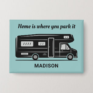 Aangepaste naam, tekst & kleur Camper Button