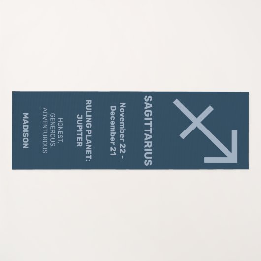 Aangepaste Naam / Tekst & Kleur Dierenriem Teken B Yogamat (Voorkant (horizontaal))