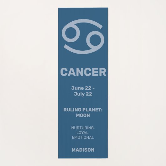 Aangepaste Naam / Tekst & Kleur Dierenriem Teken K Yogamat (Achterkant)