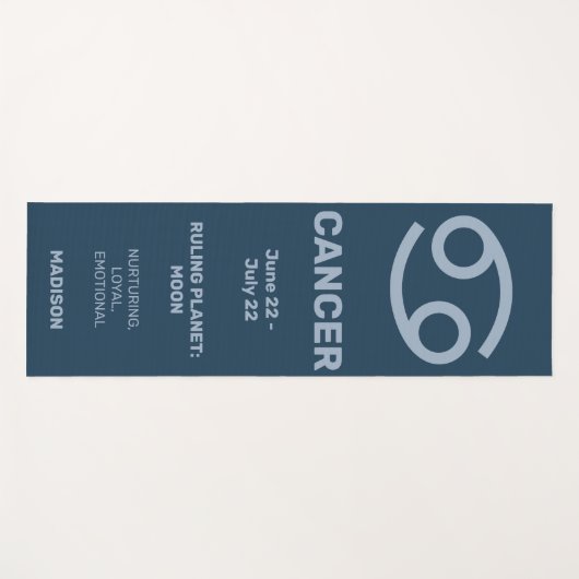 Aangepaste Naam / Tekst & Kleur Dierenriem Teken K Yogamat (Voorkant (horizontaal))