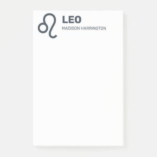 Aangepaste Naam / Tekst & Kleur Dierenriem Teken L Post-it® Notes (Voorkant)