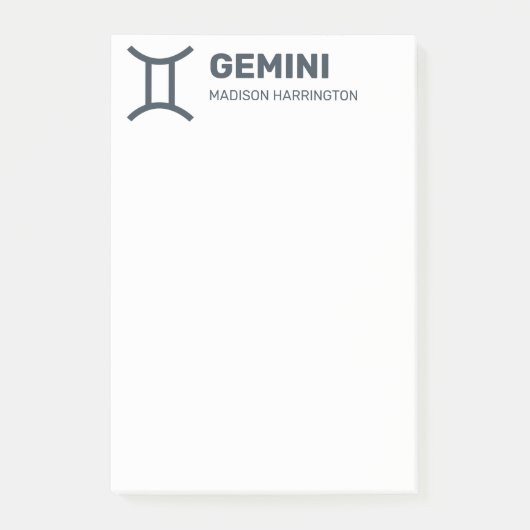 Aangepaste Naam / Tekst & Kleur Dierenriem Teken T Post-it® Notes (Voorkant)