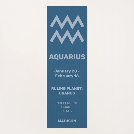 Aangepaste Naam / Tekst & Kleur Dierenriem Teken W Yogamat (Achterkant)