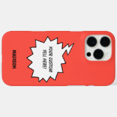 Aangepaste naam, tekst & kleur, gele bubbel Case-Mate iPhone case (Achterkant (horizontaal))