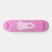 Aangepaste Naam, Tekst & Kleur Roze Poedel Persoonlijk Skateboard (Horizontaal)