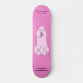 Aangepaste Naam, Tekst & Kleur Roze Poedel Persoonlijk Skateboard (Voorkant)