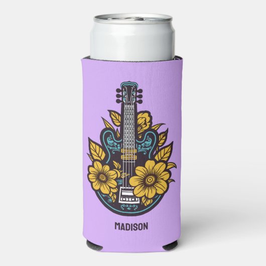 Aangepaste naam, tekst & kleur ukulele seltzer blikjeskoeler (Seltzer Achterkant)