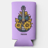 Aangepaste naam, tekst & kleur ukulele seltzer blikjeskoeler (Achterkant)