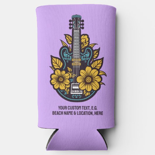 Aangepaste naam, tekst & kleur ukulele seltzer blikjeskoeler (Voorkant)