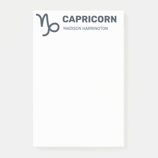 Aangepaste naam / tekst & kleur Zodiac Sign Steenb Post-it® Notes (Voorkant)