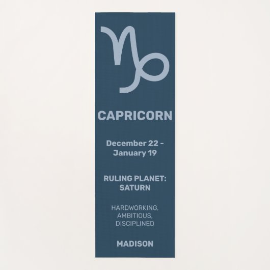 Aangepaste naam / tekst & kleur Zodiac Sign Steenb Yogamat (Voorkant)
