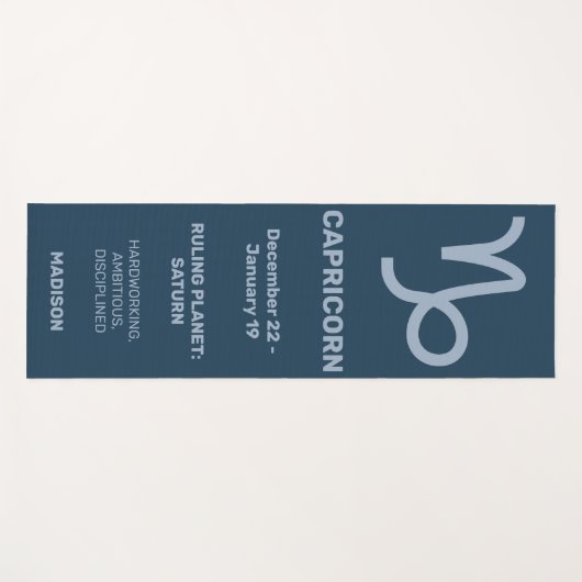 Aangepaste naam / tekst & kleur Zodiac Sign Steenb Yogamat (Voorkant (horizontaal))