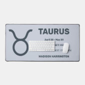 Aangepaste naam / tekst & kleur Zodiac Sign Stier Bureaumat (Keyboard & Muis)