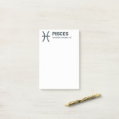 Aangepaste naam / tekst & kleur Zodiac Sign Vissen Post-it® Notes (Op bureau)