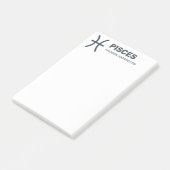 Aangepaste naam / tekst & kleur Zodiac Sign Vissen Post-it® Notes (Schuin)