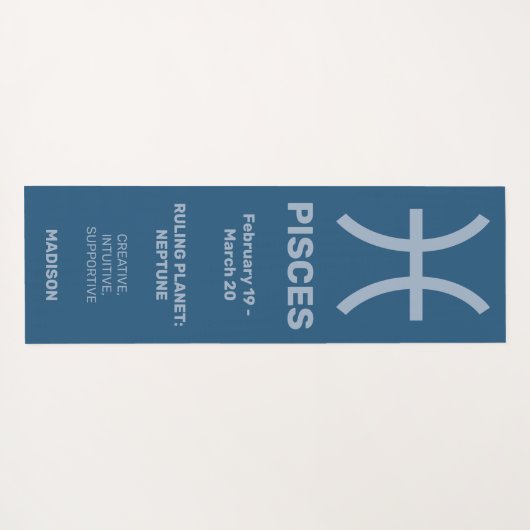 Aangepaste naam / tekst & kleur Zodiac Sign Vissen Yogamat (Achterkant (horizontaal))