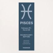 Aangepaste naam / tekst & kleur Zodiac Sign Vissen Yogamat (Voorkant)
